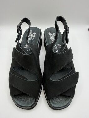 Spring Step Black Comfort Slingback Sandals